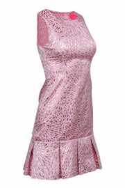 Current Boutique-Lilly Pulitzer - Pink & Gold Sheath Dress w/ Pleated Hem Sz 0