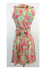 Current Boutique-Lilly Pulitzer - Pink & Green Floral Wrap Dress Sz XS