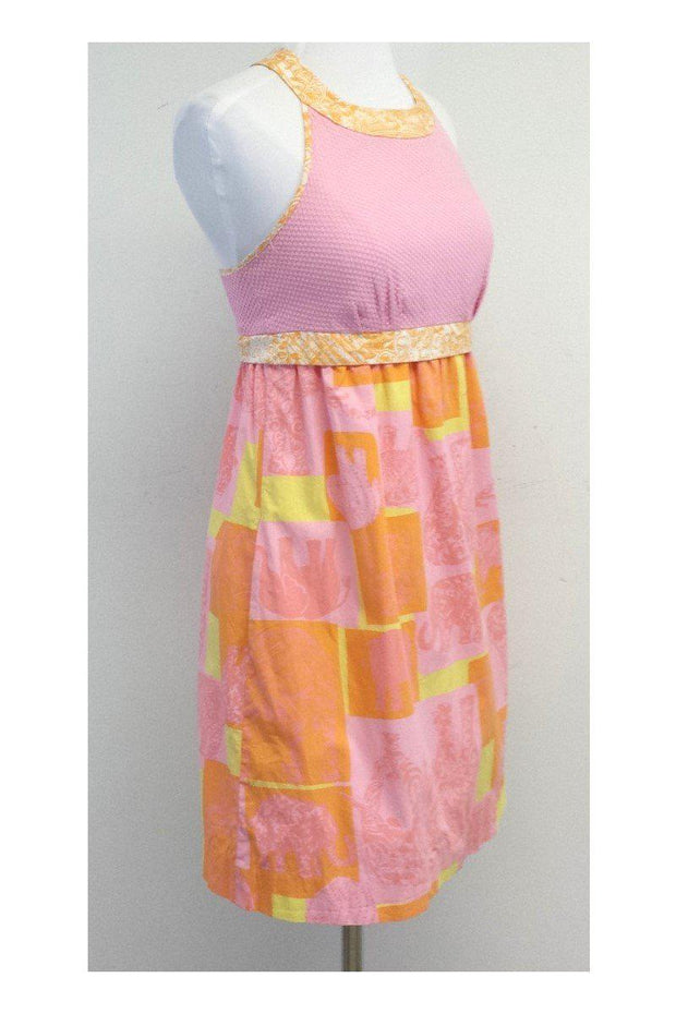 Current Boutique-Lilly Pulitzer - Pink & Orange Print Cotton Dress Sz 2
