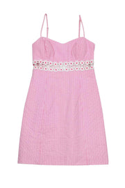 Current Boutique-Lilly Pulitzer - Pink Seersucker w/ Daisy Trim Dress Sz 00