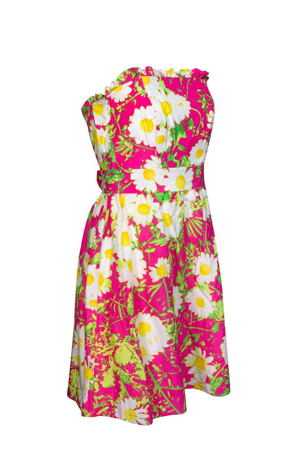Current Boutique-Lilly Pulitzer - Pink & White Sunflower Strapless Dress Sz 4