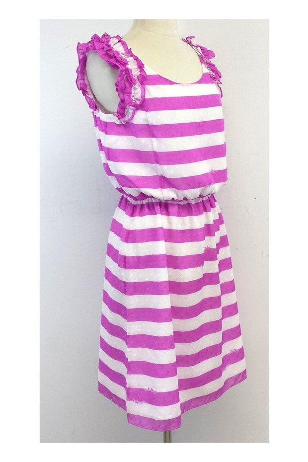 Current Boutique-Lilly Pulitzer - Purple & White Striped Dress Sz L