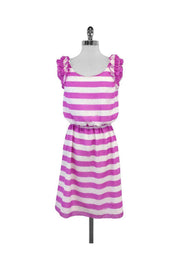 Current Boutique-Lilly Pulitzer - Purple & White Striped Dress Sz L