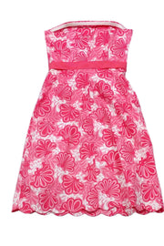Current Boutique-Lilly Pulitzer - Strapless Pink Floral Dress Sz 6
