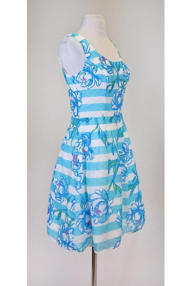 Current Boutique-Lilly Pulitzer - Striped Floral Print Posey Dress Sz S