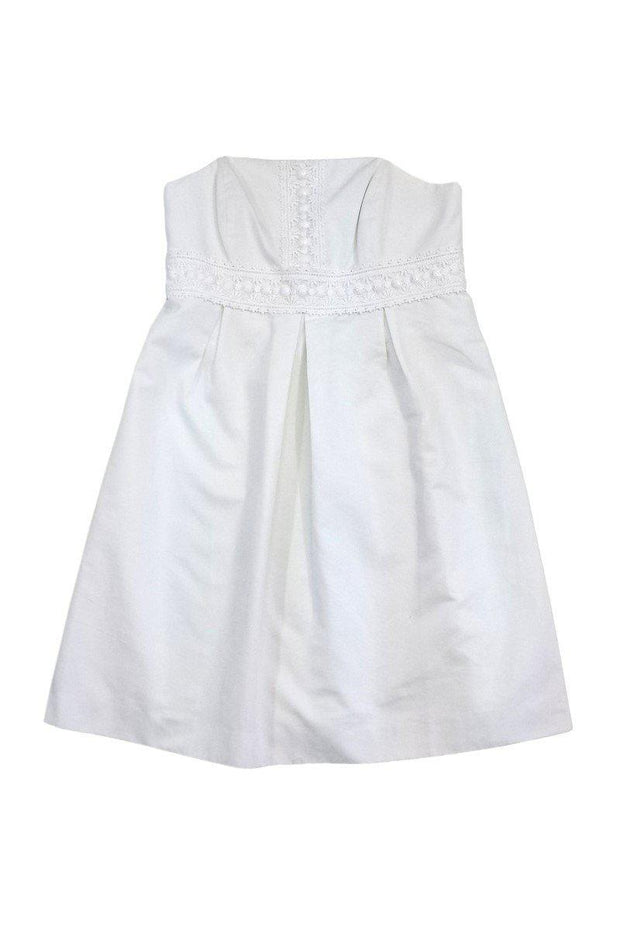 Current Boutique-Lilly Pulitzer - White Cotton Strapless Dress Sz 12
