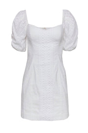 Current Boutique-Lilly Pulitzer - White Eyelet Puff Sleeve Sheath Dress Sz 0