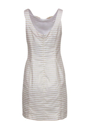 Current Boutique-Lilly Pulitzer - White Gold Striped Mini Dress w/ Bow Sz 4