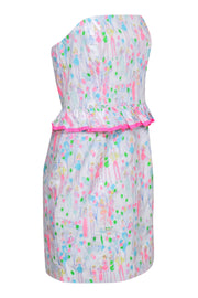 Current Boutique-Lilly Pulitzer - White & Multicolor Balloon Party Print Strapless Dress Sz 6