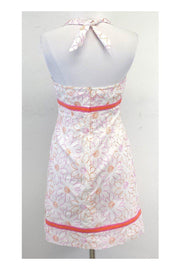 Current Boutique-Lilly Pulitzer - White Pink & Orange Floral Halter Dress Sz 4