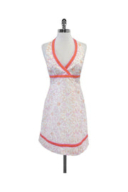 Current Boutique-Lilly Pulitzer - White Pink & Orange Floral Halter Dress Sz 4