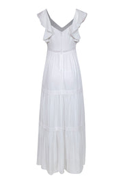 Current Boutique-Lilly Pulitzer - White Tired "Ivie" Maxi w/ Lace Trim & Ruffle Sleeves Sz 4