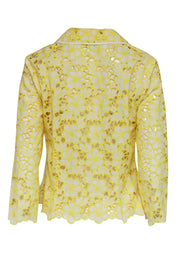 Current Boutique-Lilly Pulitzer - White & Yellow Eyelet Lace Blazer Sz 10