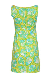 Current Boutique-Lilly Pulitzer - Yellow, Green & Blue Seashell Print Sleeveless Babydoll Dress Sz 0