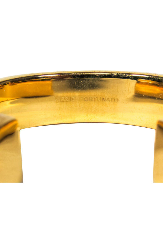 Current Boutique-Lizzie Fortunato - Gold Rounded Bangle Cuff