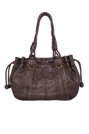 Current Boutique-Lockheart - Brown Leather Handstitched Shoulder Bag