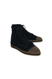 Current Boutique-Loeffler Randall - Black Gold Stud Sneakers Sz 9.5