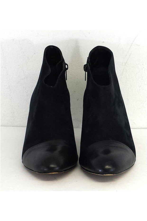 Current Boutique-Loeffler Randall - Black Leather Cap Toe Ankle Boots Sz 11