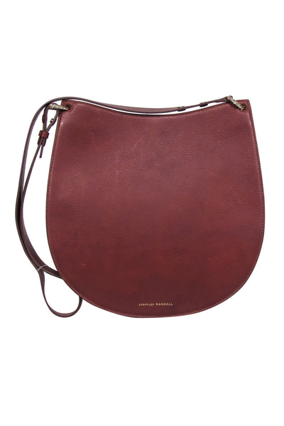 Current Boutique-Loeffler Randall - Brown Pebbled Leather Saddle-Style Crossbody