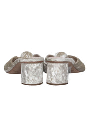 Current Boutique-Loeffler Randall - Cream Velvet Knotted Mule Kitten Heels Sz 8