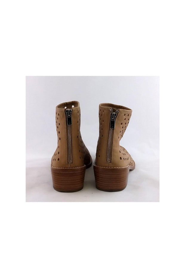 Current Boutique-Loeffler Randall - Perforated Tan Booties Sz 8.5