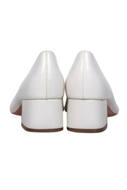 Current Boutique-Loeffler Randall - White Glossy Leather Block Heels Sz 7.5