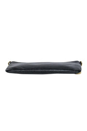 Current Boutique-Loewe - Black Textured Leather Crossbody Wallet w/ Lock