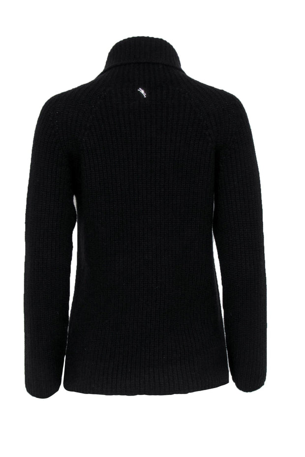 Current Boutique-Longchamp - Black Chunky Knit Cashmere Turtleneck Sweater Sz XS