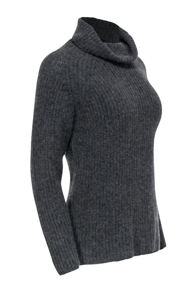 Current Boutique-Longchamp - Grey Chunky Knit Cashmere Turtleneck Sweater Sz XS