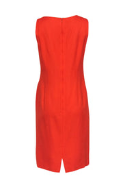 Current Boutique-Louis Feraud - Bright Orange Woven Sheath Dress w/ Gold Buttons Sz 10