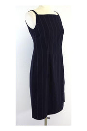 Current Boutique-Louis Feraud - Navy & White Pinstripe Dress Sz 10