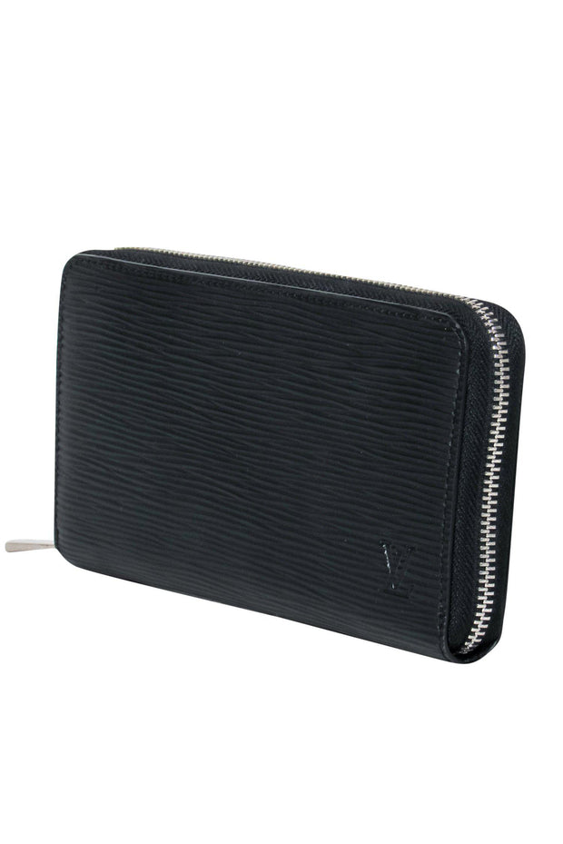 Current Boutique-Louis Vuitton - Black Textured Leather Zippered Wallet