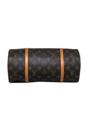 Current Boutique-Louis Vuitton - Brown Leather Barrel-Style Bag w/ Mini Pouch