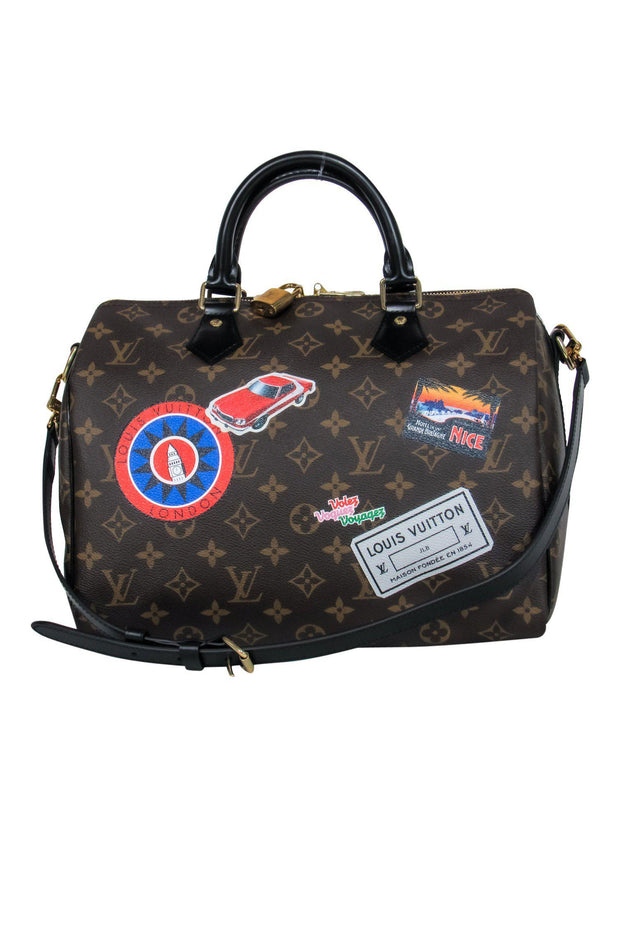 Louis Vuitton Monogram LV SPEEDY 30 Handbag Browns Canvas Bag - VERY GOOD