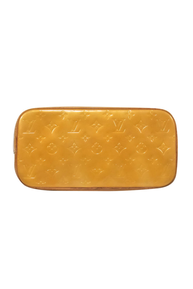 Louis Vuitton Fascination Locket Mustard Monogram Patent Tote Satchel