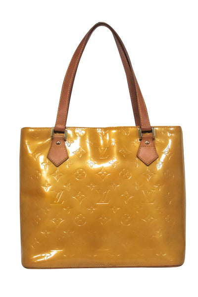 Current Boutique-Louis Vuitton - Mustard Yellow Patent Leather Monogram Embossed Shoulder Bag