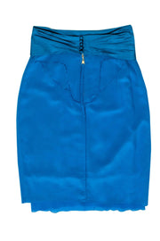 Current Boutique-Louis Vuitton - Teal Silk Skirt w/ Satin Sash Sz 4
