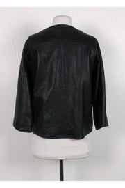 Current Boutique-Love Moschino - Black Leather Jacket Sz 6