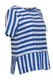 Current Boutique-Love Moschino - Blue & White Striped Short Sleeve Top Sz 4