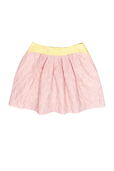 Current Boutique-Love Moschino - Pastel Pink & Yellow Crinkled Skirt Sz 6