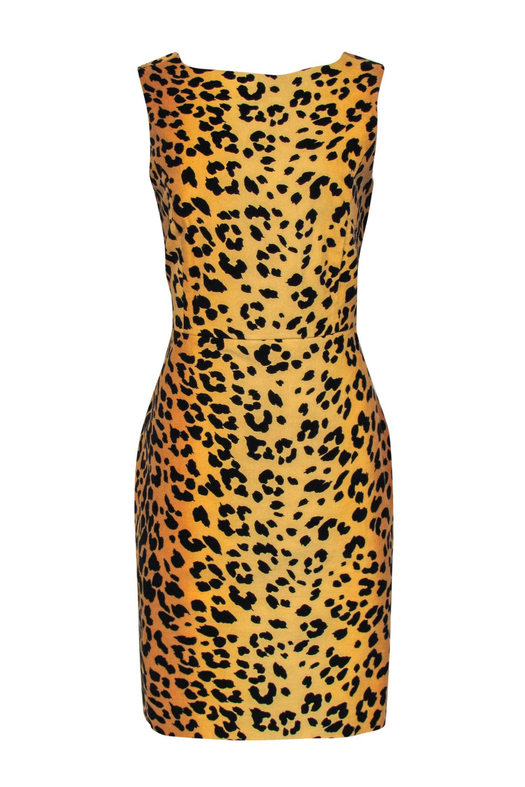 Love Moschino Tan Black Velvet Leopard Print Sleeveless Sheath Dre Current Boutique