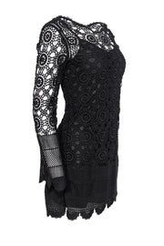 Current Boutique-LoveShackFancy - Black Cotton Crochet Dress Sz S