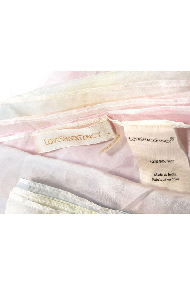 Current Boutique-LoveShackFancy - Pastel Marbled Large Silk Scarf