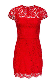 Current Boutique-Lover - Red Lace Sheath Dress Sz 6