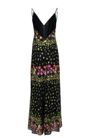 Current Boutique-Lovers + Friends - Black & Multicolor Embroidered Floral & Sequins Gown Sz M