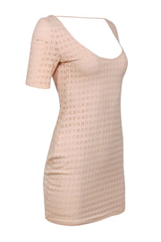 Current Boutique-Lovers + Friends - Blush Perforated Cutout Scoop Neck Knit Bodycon Sz S
