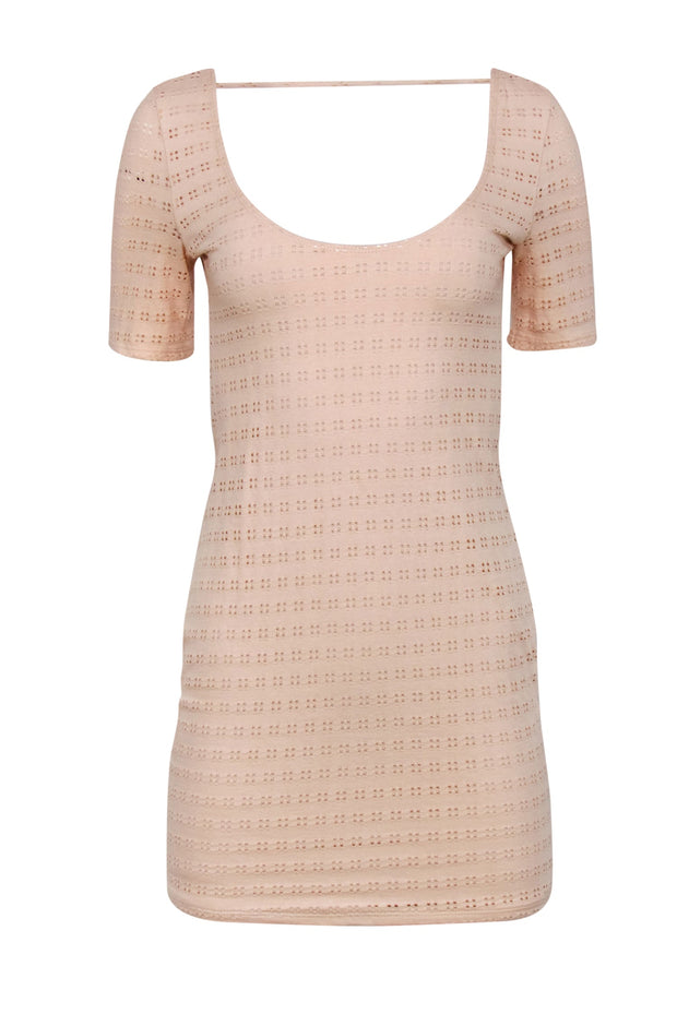 Current Boutique-Lovers + Friends - Blush Perforated Cutout Scoop Neck Knit Bodycon Sz S