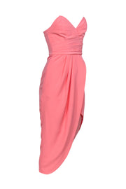Current Boutique-Lovers + Friends - Coral Pink Strapless Dress w/ Slit Sz XS