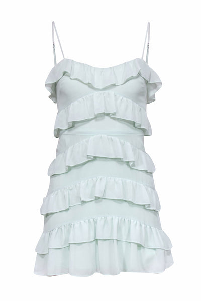 Current Boutique-Lovers + Friends - Mint Tiered Ruffle Strappy Mini Dress Sz XS