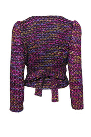 Current Boutique-Lovers + Friends - Purple Marbled Tweed Blazer w/ Sequins Sz S